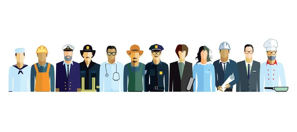 Professions, worker, professional Stock Illustration