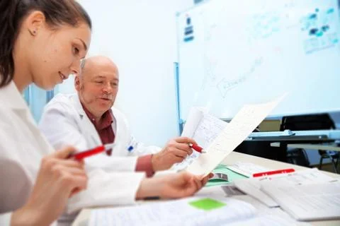 Professor and student Stock Photos