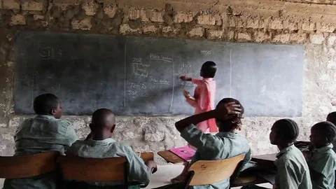 Professor at the blackboard during class Stock Footage 69241804
