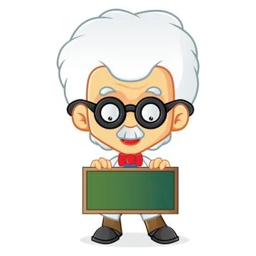 Professor with blackboard 스톡 일러스트