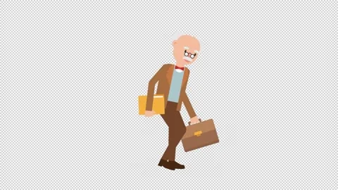 Professor Carrying a Folder and Suitcase Video stock 205063149