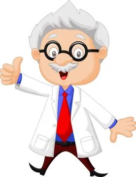 Professor cartoon thumb up Stock Illustration