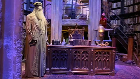 Professor Dumbledore's office inside the Harry Potter Studio Tour Stock Footage 323918601