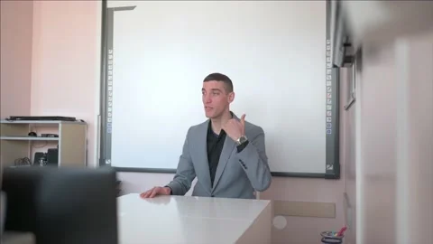 A professor explains how to earn more in the current situation 4К Stock Footage 168937397