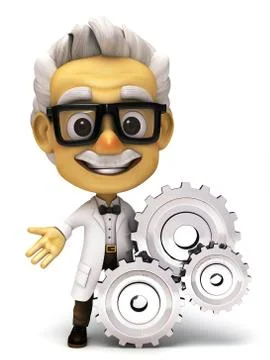 Professor with a gear Stock Illustration