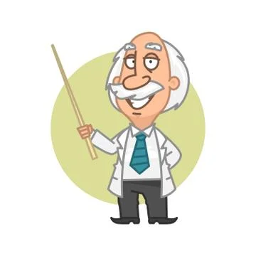Professor holding in hand pointer Stock Illustration