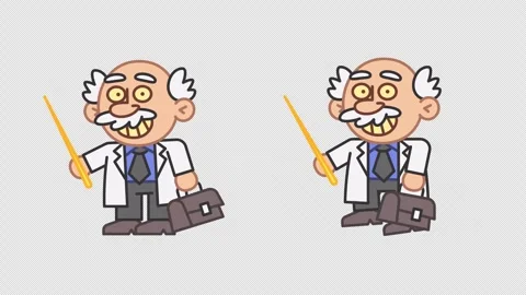 Professor holds pointer and walks. Alpha channel Video stock 281535522