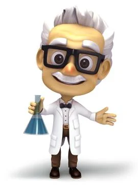 Professor with lab glass Stock Illustration