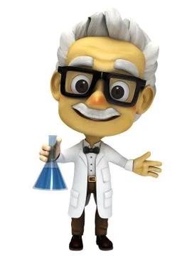 Professor with lab glass Stock Illustration