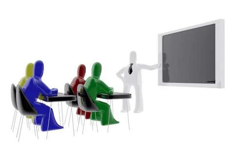 Professor lecturing to students in the classroom Stock Illustration