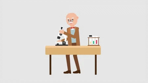Professor Looking Through Microscope Video stock 205063285