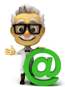 Professor with at mark symbol Stock Illustration