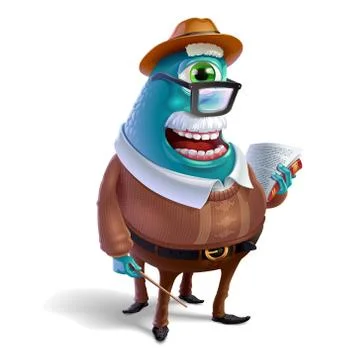 Professor monster Stock Illustration
