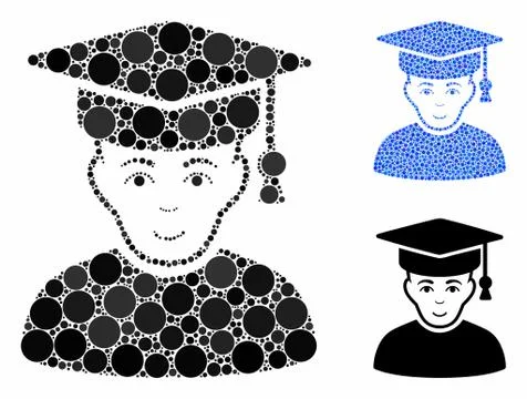 Professor Mosaic Icon of Circles Stock Illustration