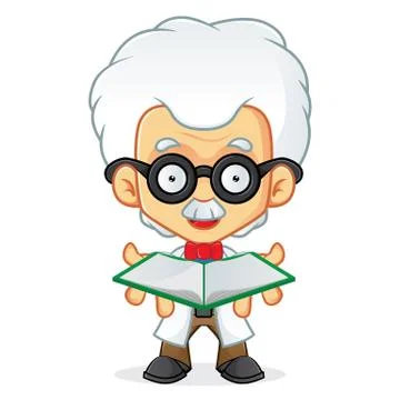 Professor opening book 스톡 일러스트