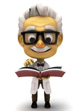 Professor with pointing in  of book Stock Illustration