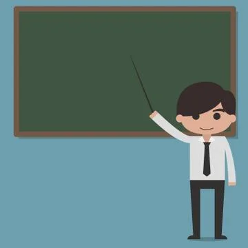 Professor Presentation On Blackboard Vector Stock Illustration