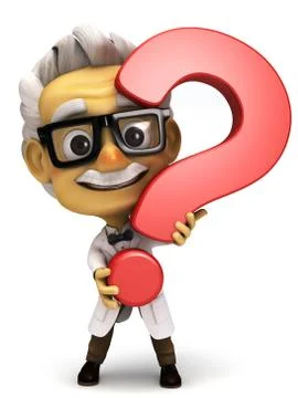 Professor with question mark symbol Stock Illustration