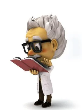 Professor reading a book Stock Illustration