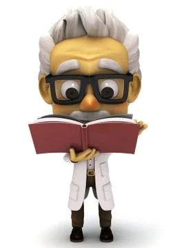 Professor reading a book Stock Illustration