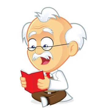 Professor Reading a Book Stock Illustration
