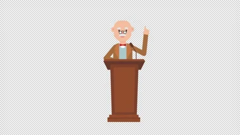 Professor Speaking on the Podium Stock Footage 205063406