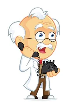 Professor Talking on the Phone Stock Illustration