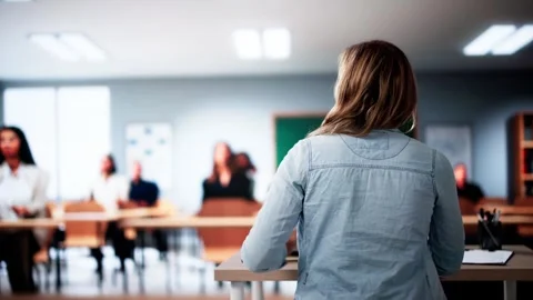 Professor Teacher Classroom Teaching Students Stock Footage 294723601