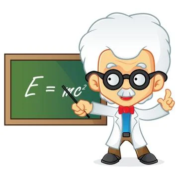 Professor teaching on blackboard 스톡 일러스트
