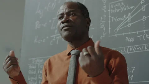 Professor Teaching Math in University Stock Footage 205034461