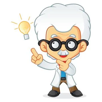 Professor thinking and having idea Stock Illustration