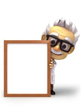 Professor with white board Stock Illustration