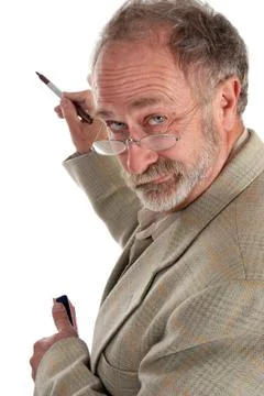 The professor white board Stock Photos