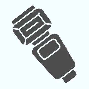 Proffesional camera flash solid icon. Camera or phone flashlight vector Stock Illustration