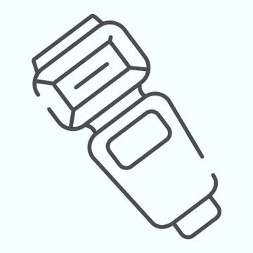 Proffesional camera flash thin line icon. Camera or phone flashlight vector Stock Illustration