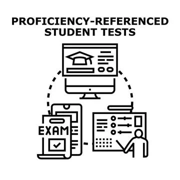 Proficiency referenced student tests performance concept Stock Illustration