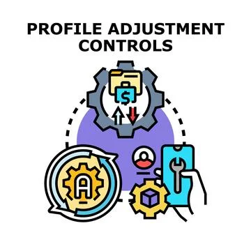 Profile adjustment controls for online user settings Stock Illustration