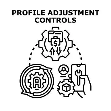 Profile adjustment controls for online user settings Stock Illustration