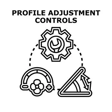 Profile adjustment controls set up concept Stock Illustration