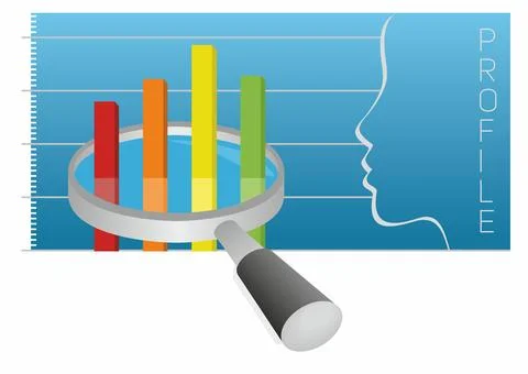 Profile and graph. Vector illustration Illustrazione stock