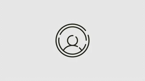 Profile animation featuring a minimalist circular human outline icon with s.. Stock-Footage 341834466