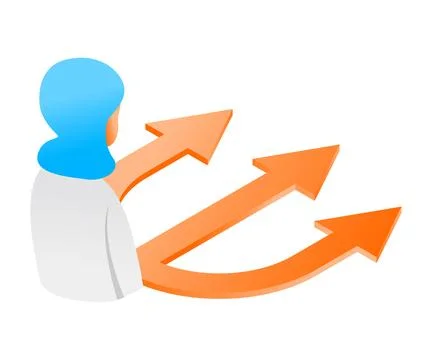 Profile with arrow optional of isometric style Stock Illustration