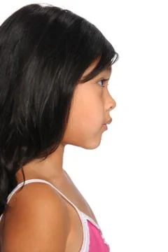 Profile of asican child Stock Photos