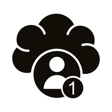 Profile avatar with number one in cloud computing block style icon 스톡 일러스트