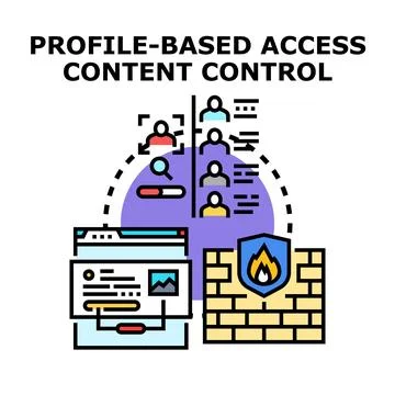 Profile based access content control concept illustration Stock Illustration