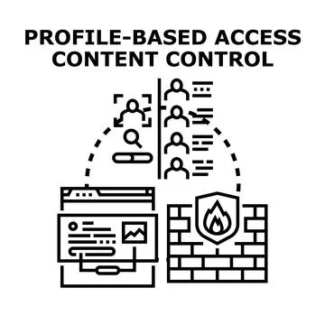 Profile based access content control concept illustration イラスト素材