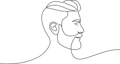 Profile of a bearded man Vector Stock Illustration