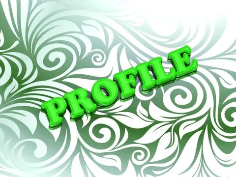 PROFILE - bright color letters on nice green ornament background Stock Illustration