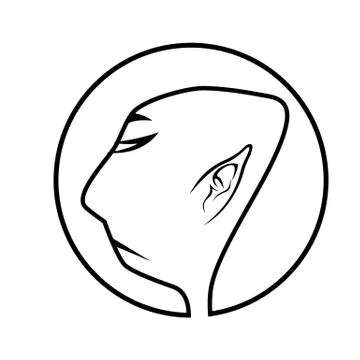 Profile of buddhist monk 스톡 일러스트