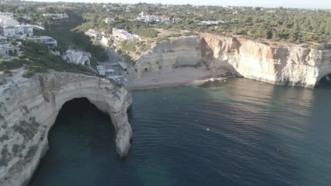 Profile of the caves at sunset Stock Footage 277747848